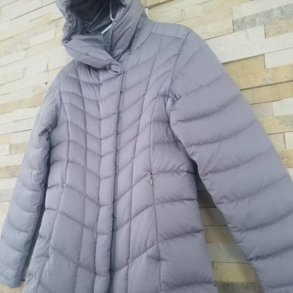 Patagonia Full Length Down Long Parka Jacket Small Winter Puffer Coat Silver Ski - Picture 2 of 6